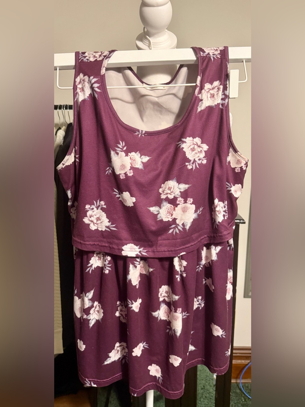 Floral Layered Plum Nursing Tank Top